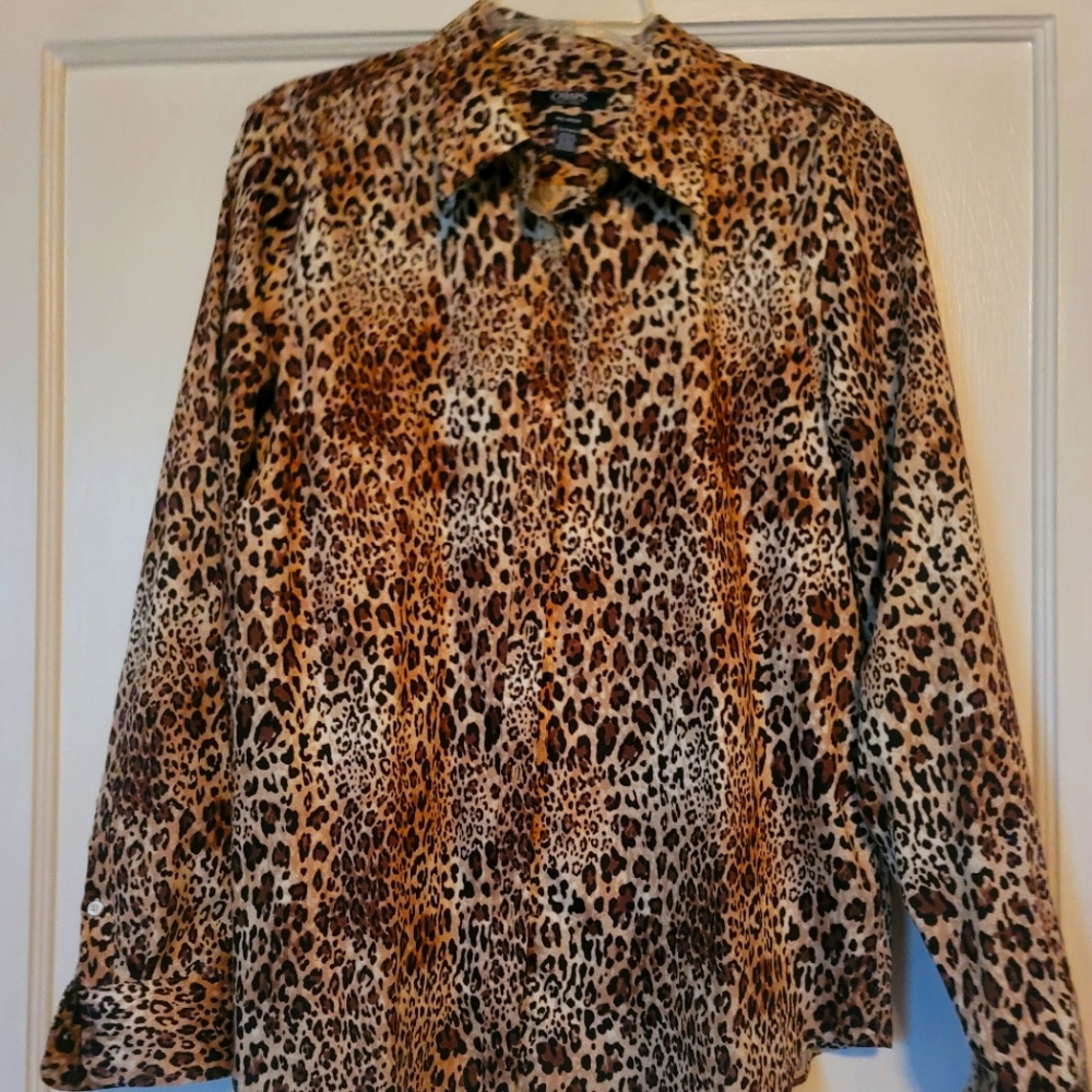Chaps by Ralph Lauren animal print no iron shirt XL